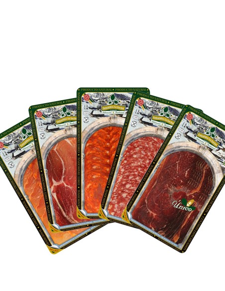 SURTIDO 5 LONCHEADOS. CECINA, JAMON, LOMO, CHORIZO Y SALCHICHON