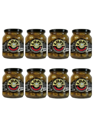 ACEITUNAS LUPY "CHUPADEOS" DESHUESADA. BANDEJA DE 8 TARROS