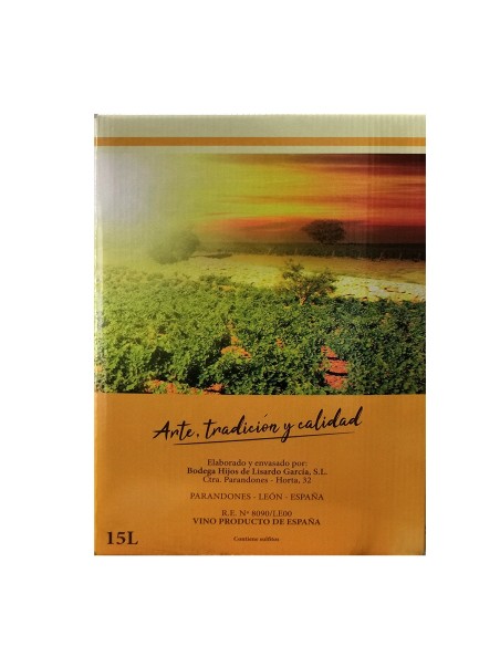 Bag in Box de vino tinto joven variedad mencía. 15 litros